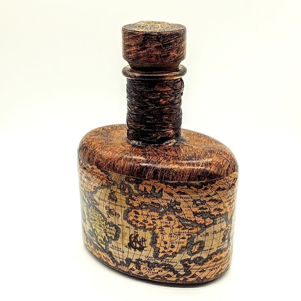 Vintage Vittorio Firenze Italy Leather Wrapped Decanter Bottle
